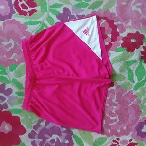 Bright pink adidas shorts like new!